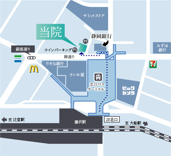 藤沢駅・藤沢駅前糖尿病・甲状腺クリニック・地図